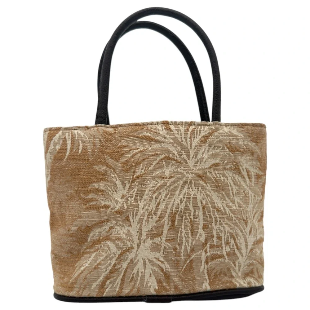Bueno Monkey Embroidered Tapestry Mini Tote‎ Bag Tropical Palm Shoulder Purse